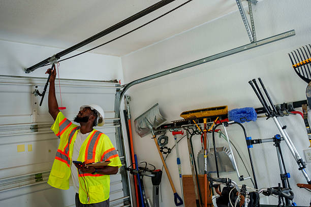 Professional Garage Door Installation technician working in Missouri City, TX
